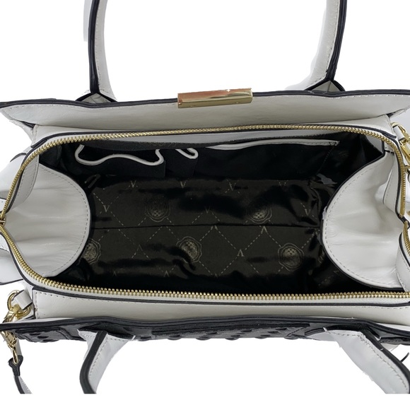 Vince Camuto black & white leather satchel - Picture 6 of 7